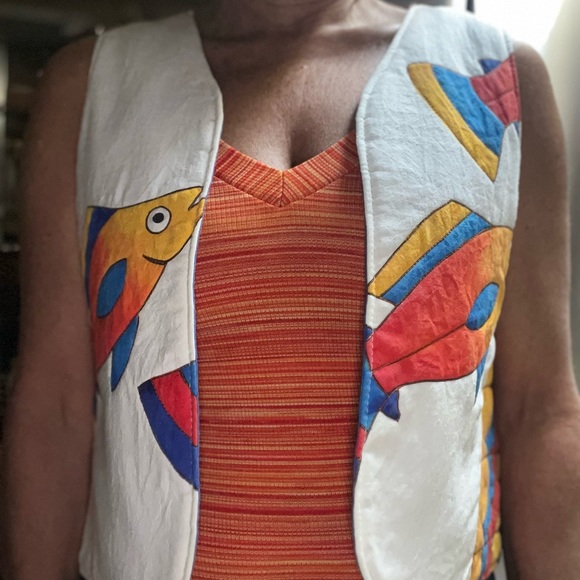 Julia Pinkham hand painted custom vest - Picture 5 of 13